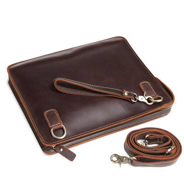 Classy Leather Mens Work Clutch Bag Wirstlet Cluch Messenger Bag For Men - iwalletsmen