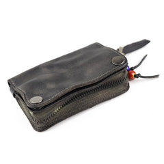 Vintage Leather Men's billfold Small Wallet Brown Key Wallet Card Wallet For Men - iwalletsmen