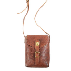 Brown LEATHER MEN'S 8 INCHES Small Side BAGs Vertical MESSENGER BAG Courier BAG FOR MEN - iwalletsmen