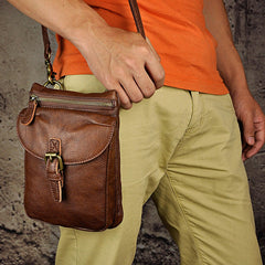 Cool Mens Leather Side Bag Belt Pouch Holster Belt Case Pack Waist Pouch for Men - iwalletsmen