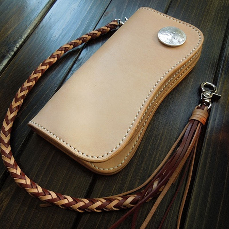 Biker long Wallet chain Genuine Leather Brown anchor Trucker Handmade Heavy  men - Shop jacksclub Wallets - Pinkoi