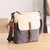 Wax Canvas Leather Mens Small Waterproof Vertical Green Side Bag Courier Bag Messenger Bag for Men - iwalletsmen