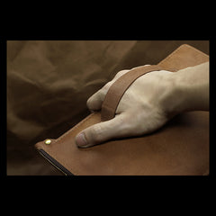 Handmade Leather Mens Clutch Cool Slim iPad Macbook Wallet Zipper Clutch Wristlet Wallet for Men