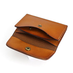 Leather Mens Card Wallet Front Pocket Wallet Small Slim Wallets Change Wallets for Men - iwalletsmen