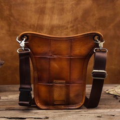 Cool Leather Men's Belt Pouch Waist Bag Small Side Bag Drop Leg Bag For Men - iwalletsmen