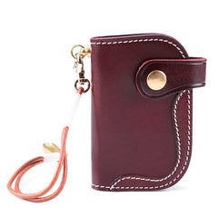 Cool Black Leather Men's Biker Key Wallet Card Holder Key Chain Key Holders Key Holder For Men - iwalletsmen