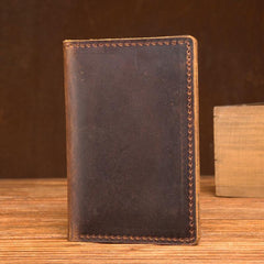 Black Cool Leather Mens Brown Driver's License Wallet Card Wallet Bifold Thin Card Holder For Men - iwalletsmen