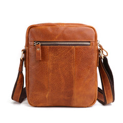 Cool Brown Leather Mini Messenger Bags Small Tablet Messenger Bag Side Bag For Men - iwalletsmen