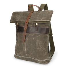 Waxed Canvas Mens Cool Backpacks Canvas Travel Backpack Canvas School Backpack for Men - iwalletsmen