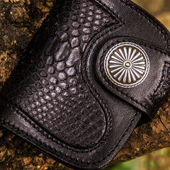 Handmade Leather Biker Wallet Mens Cool billfold Chain Wallet Trucker Wallet with Chain