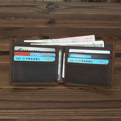Bifold Leather Mens Slim Wallet Small Wallet billfold Wallet Front Pocket Wallet for Men - iwalletsmen