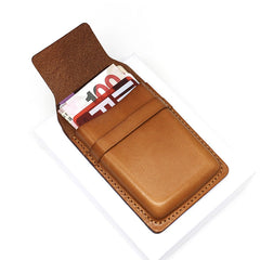 Badass Leather Mens Card Wallet Front Pocket Wallets Small Slim Wallet Change Wallet for Men - iwalletsmen