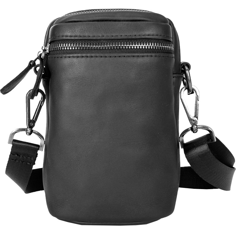 Black Leather Mens MIni Side Bag Messenger Bag Camel Phone Bag Shoulder Bag For Men - iwalletsmen