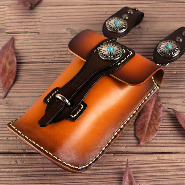 Leather Belt Pouch Mens Small Cases Waist Bag Hip Pack Belt Bag Fanny Pack Bumbag for Men - iwalletsmen