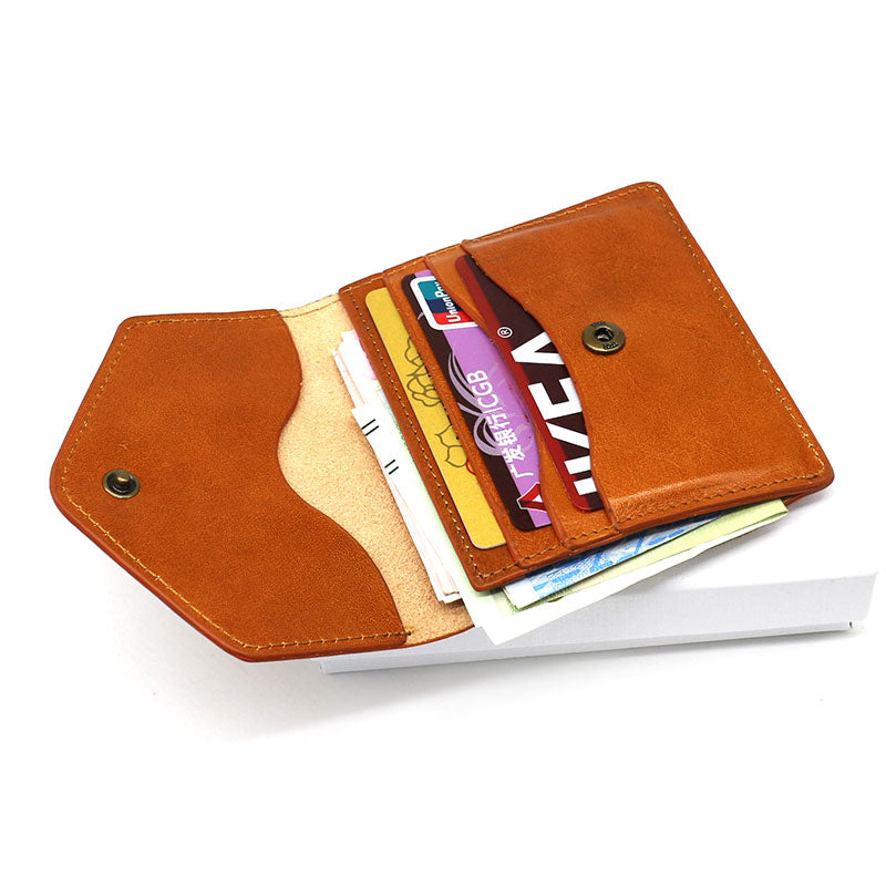 Cool Leather Mens Slim Card Wallet Front Pocket Wallets Small Change Wallet for Men - iwalletsmen