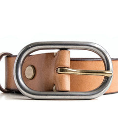 Handmade Genuine Custom Leather Mens Leather Men Coffee Beige Belt for Men - iwalletsmen
