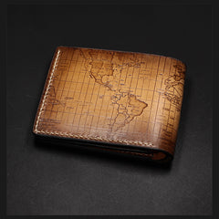 Handmade Leather Tooled Agents of S.H.I.E.L.D. Mens billfold Wallet Cool Leather Wallet Slim Wallet for Men