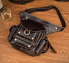 Cool Brown Leather Mens Fanny Pack Khaki Waist Bags Belt Tool Bag Hip Pack Belt Bag Bumbag for Men - iwalletsmen