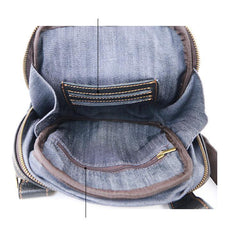 Black Cool Leather Mens Small Postman Bag Vertical Messenger Bag Black Courier Bags For Men - iwalletsmen