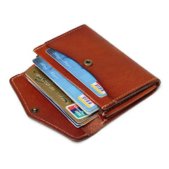 Leather Mens Card Wallet Front Pocket Wallets Cool Small Change Wallet for Men - iwalletsmen
