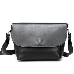 Casual Small Leather Mens Black Side Bag Brown Postman Bag Messenger Bag For Men - iwalletsmen