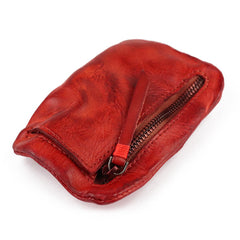 Vintage Leather Men's Zipper Small Wallet Coin Wallet Coin Holder for Men - iwalletsmen