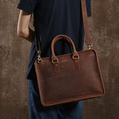  briefcase leather laptop with shoulder strap Vintage leather briefcases for men brown leather briefcase