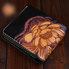 Handmade Leather Carp Mens billfold Wallet Cool Leather Wallet Slim Wallet for Men - iwalletsmen