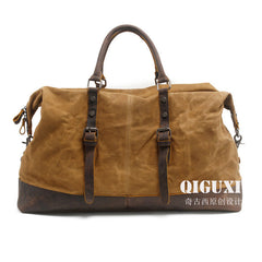 Mens Waxed Large Canvas Weekender Bag Canvas Travel Bag Canvas Overnight Bag for Men - iwalletsmen