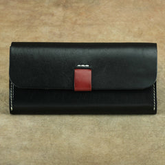 Cool Handmade Brown Leather Men's Large Envelope Long Wallet Green Vintage Long Wallet Clutch For Men - iwalletsmen
