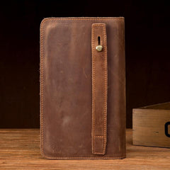 Brown Cool Mens long Wallet Wristlet Wallet Clutch Wallet Bifold Long Wallet for Men - iwalletsmen