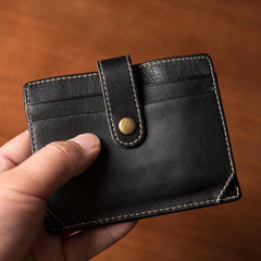 Black Mens Card Wallet Front Pocket Wallet Minimalist Card Holders For Men