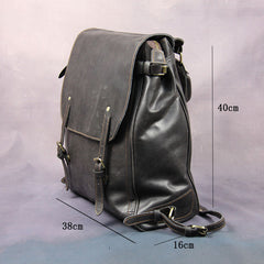 Vintage Mens Leather 15inch Laptop Backpack Leather School Backpack Travel Backpack for Men - iwalletsmen