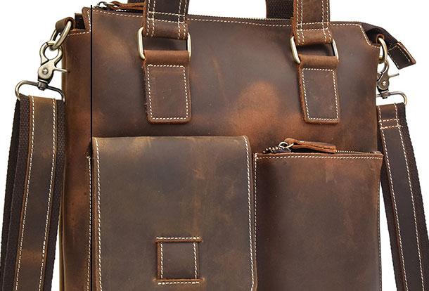 Cool Vintage Mens Leather Briefcase Business Briefcase Shoulder Bags For Men - iwalletsmen