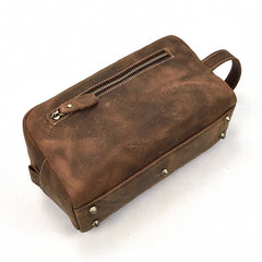Portable Vintage Mens Leather Zipper Clutch Purse Bag Clutch Bag For Men - iwalletsmen