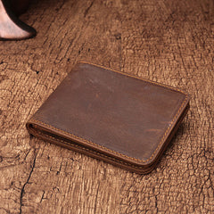 Simple Vintage Mens Leather Small Wallet Bifold billfold Wallet for Men - iwalletsmen
