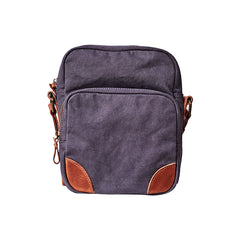 Cool Leahter Canvas Mens Side Bag Coffee Vertical Messenger Bags Courier Bag for Men - iwalletsmen
