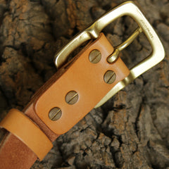 Handmade Genuine Custom Leather Mens Leather Men Beige Belt for Men - iwalletsmen