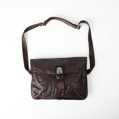 DISTRESSED BROWN LEATHER MEN'S Side BAG 10 inches MESSENGER BAG Leather Coffee Courier BAGs FOR MEN - iwalletsmen