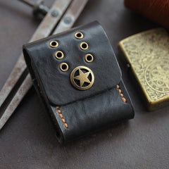 Dark Brown Handmade Leather Mens Black Car Key Holder Car Key Case with Belt Loop For Men - iwalletsmen