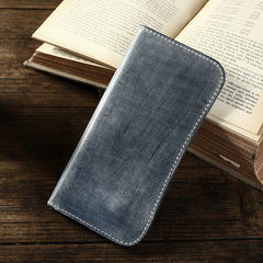 Handmade Mens Brown Leather Long Wallet Bifold Long Wallet Brown Card Wallet For Men - iwalletsmen