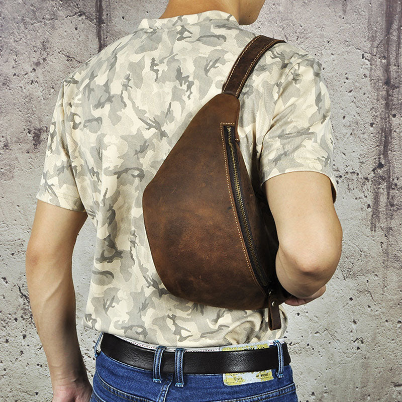 Cool Vintage Brown Mens Leather Fanny Pack Belt Bags Waist Bag For Men - iwalletsmen