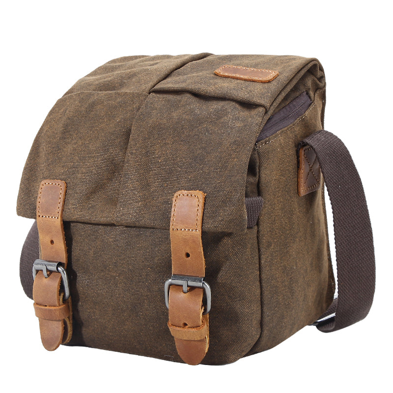 Brown CANVAS WATERPROOF MENS Small Side CAMERA Bag LARGE NIKON CAMERA BAG Gray DSLR CAMERA BAG FOR MEN - iwalletsmen