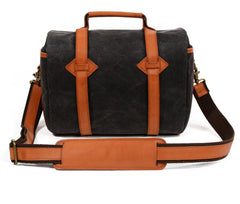 Cool Waxed Canvas Leather Mens Casual Messenger Bag DSLR Camera Bag Side Bag For Men - iwalletsmen