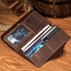 Coffee Cool Mens long Wallet Bifold Long Wallet Card Wallet Phone Wallet for Men - iwalletsmen