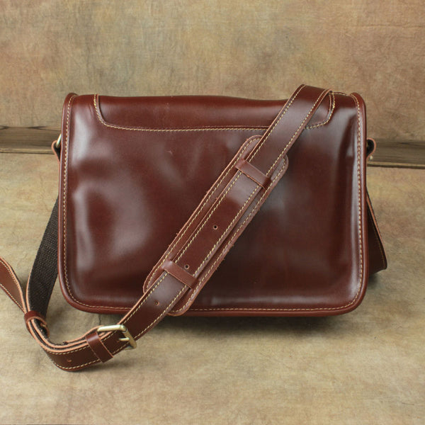 Casual Leather Brown Mens Vintage 10inch Side Bag Messenger Bag Shoulder Bags For Men - iwalletsmen