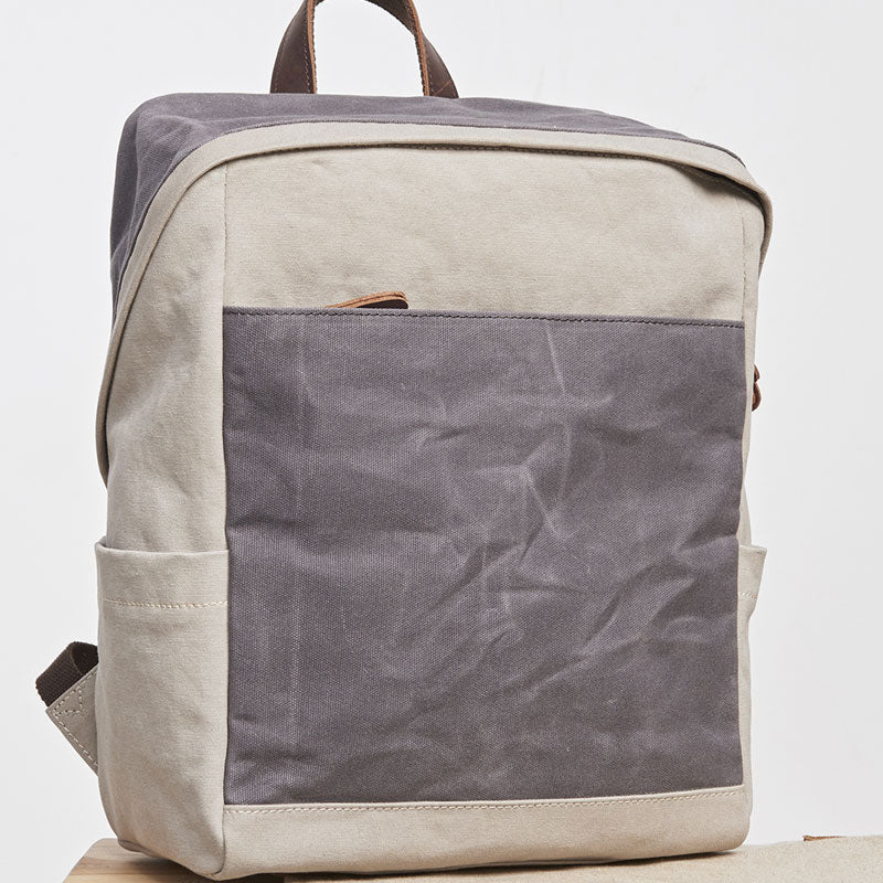 Canvas Gray Mens Cool Backpack Canvas Travel Bag Canvas School Bag for Men - iwalletsmen
