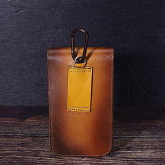 Tan Leather Cell Phone Holster Mens Belt Pouches Waist Bags BELT BAG Belt Holster For Men - iwalletsmen