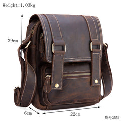 Cool Leather Vintage Mens Brown Small Side Bag Small Shoulder Bags For Men - iwalletsmen
