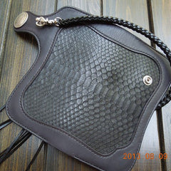 Handmade Leather Biker Wallet Mens Cool Chain Wallet Trucker Wallet with Chain